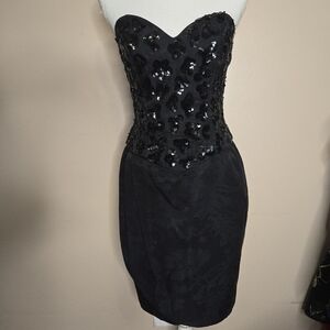 Julie Duroche Vintage Strapless Mini Cocktail Dress